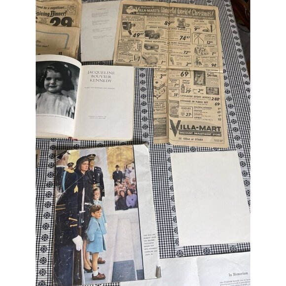 JFK Ephemera Lot -  Newspapers, Life Magazine, Memorial, Jackie O. Book Oswald - Picture 4 of 16